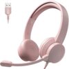 AOC USB Headset with Microphone for PC, Noise-Canceling Mic, USB-A