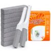 Aondbooe 8 Pack Pumice Stone Toilet Bowl Cleaner, Replaceable Scrubber with 2 Handles, Removes Hard Water Rings, Limescale & Rust, Multi-Surface for Tub, Sink, Grill, Pool Tile