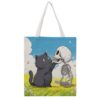 AOPYTRBD Black Cat And SkullCanvas Tote Bag Shoulder Bag Handbag