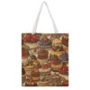 AOPYTRBD Cartoon CakeCanvas Tote Bag Shoulder Bag Handbag