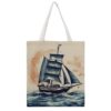 AOPYTRBD Nautical SailboatCanvas Tote Bag Shoulder Bag Handbag