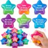 Aoriher 60 Pcs Stress Balls Bulk for Adult Stress Relief Gift with Quotes Motivational Inspirational Colorful Squeeze Balls Office Funny Small Anxiety Toys for Employee Student (Gradient Colors, Star)