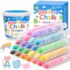 AOROKI Dustless Chalk for Kids, 24 Colors Twist-Up Chalk with Holder