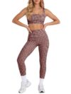 Aoysky Womens Workout Gingham 2 Piece Outfits Yoga Matching Leggings Set