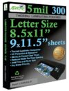 Apache Letter Size Laminating Pouches, 5 Mil, 300 Pack, 9 x 11.5"