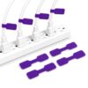 APERIONN 40-Pack Reusable Cable Labels, 8-Color Write-On Cord Tags (Purple)