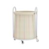 APEXCHASER Rolling Laundry Basket, 33-Gallon (125L) Laundry Hamper with Wheels, Removable Bag, Sturdy Frame for Home Dirty Clothes Organization, Off-white