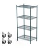 APLSS NSF 4-Tier Green-Epoxy Storage Shelves, 18"x30"x63", Moist&Dry Enviroments, Commercial Heavy Duty Steel Wire Shelving Unit with Wheels, Walk-in Cooler&Freezer Dishroom Kitchen