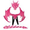 APLVFFZH Dragon Costume Tail Pretend Play Set Role Play Outfit Cosplay Kit Fancy Dress Props Soft Foam Rubber Comfortable Straps, Rose Red