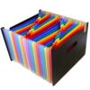 APLVFFZH Expanding File Folder Organizer Document Holder Accordion File Holder A4 Paper Holder with Indexed Dividers And Case, Multicolor, 24 Pockets