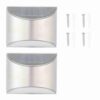 Aramox Solar Fence Lights Stainless Steel Wall Light with 4 LED IP55 Light