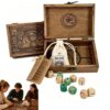 Arcane Divination Dice Set with Engraved Wooden Box