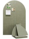 Arched Felt Bulletin Board 36"x24", 6 Pack Self-Adhesive Tiles for Office & Home Wall (Sage Green)