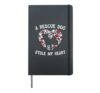 A Rescue Dog Stole My Heart Animal Rescuer Paw Love Hardcover Journal, Black