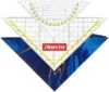 Aristo AR18001B Set 3-in-1 - TZ Triangle AR1650/2 & Set Square AR1552 Including Geocover Protective Case (Triangles with Ink Nubs, Geocover with Holes and Magnetic Closure) Deep Blue