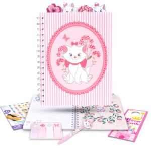 Aristocats Notebook Stationery Set for Girls - Bundle Marie Tabbed Journal