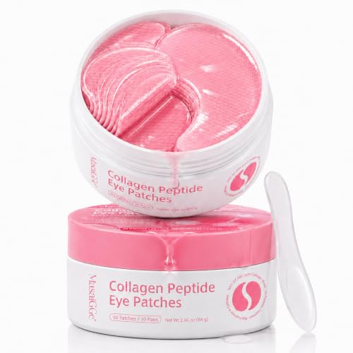 Arkturi Collagen Peptide Eye Patches, Under Eye Patches for Puffy Eyes, Fine Lines & Eye Bags, Under Eye Mask with Hyaluronic Acid, Anti Wrinkle & Smile Line Patches for Women, 60 Count (Pack of 2)