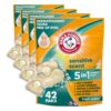 ARM & HAMMER Sensitive Skin Laundry Detergent Paks, Fresh Scent, 42 Count (Pack of 4)