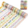 ARPOVIST 12 Rolls Gold Foil Floral Washi Tape Set,15mm Decorative Masking Tape for Journaling, Scrapbooking, Planners, DIY Crafts, Gift Wrapping(Spring Pastel Collection)