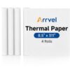 Arrvel 4 Rolls Thermal Printer Paper 8.5"x11" US Letter Size, BPA Free Quick-Dry Thermal Paper Compatible with Most Portable Inkless Printers for Home, Office and Travel (About 112 Sheets)
