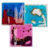Art3d Square Sensory Fidget Multicolor Liquid Motion Tiles, 6" x 6", 3-Pack