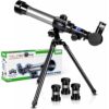 ArtCreativity Kids Telescope for Beginners with Tripod Stand & 3 Eyepieces (20x, 30x, 40x) | Educational Astronomy Toy, STEM Science Learning Gift & Birthday Present for Boys & Girls Ages 3+