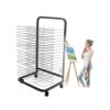 Art Drying Rack for Classroom, 25-Shelf Rolling Art Rack