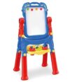 Art Easel for Kids, Adjustable Standing Rotatable Double Sided Easel with Painting Accessories for Toddlers Boys and Girls（Red）