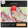 Arteza Coloring Book for Adults, 6.4 x 6.4 Inches, Animal Designs, 72 Sheets, 100 lb Paper, Detachable Pages, Black Outlines, Art Supplies for Relaxing, Reflecting, and Decompressing