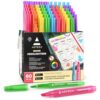 ARTEZA Highlighters, Bulk Set of 60 Neon Colors with Broad & Narrow Chisel Tips, Quick-Dry Smear-Resistant Ink for Office, Journaling, Planning & Notes