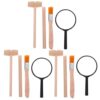 Artibetter 3 Sets Excavation Tools: Dino Dig Kit for Kids with Mini Hammer Chisel Brush and Magnifier for Dinosaur Excavation and Gem Discovery