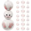 ARTIBETTER Pack of 30 Pieces Wooden Beads with Rabbits Round DIY Wooden Jewellery Beads Durable and Skin-Friendly for Crafts Bracelets Pendants Creative Craft Projects