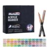 Artist Acrylic Marker 48 Color Metallic Acrylic Paint Pen with Soft Brush Tip for Journaling Sketching Art Illustrations Art Markers for Painting