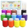 ARTME Washable Paint for Kids, 14 Colors x 2 oz Finger Paint with 3 Brushes