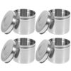 ARTSEWPLY 4pcs Stainless Steel Food Sample Boxes 350ml with Lids for Food Storage and Protection, Sturdy Silver Containers for School Canteen and Research Institute Use