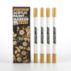 ARTWARD Gold Acrylic Paint Markers 4 Pack, Dual Tip Dot & Fine Acrylic Paint Pens, for Rock, Wood, Glass, Canvas, Ceramic, Metal, Fabric