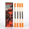 ARTWARD Orange Acrylic Paint Markers 4 Pack, Dual Tip Brush & Fine Acrylic Paint Pens, for Rock, Wood, Glass, Canvas, Ceramic, Metal, Fabric