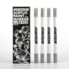 ARTWARD Silver Acrylic Paint Markers 4 Pack, Dual Tip Brush & Fine Acrylic Paint Pens, for Rock, Wood, Glass, Canvas, Ceramic, Metal, Fabric