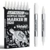 ARTWARD Snow White Acrylic Paint Markers 8 Pack, Dual Tip 0.7mm & 3mm