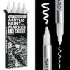 ARTWARD Solid White Acrylic Paint Markers 4 Pack, Dual Tip 0.7mm & 3mm
