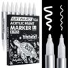 ARTWARD True White Acrylic Paint Markers 8 Pack, Dual Tip 0.7mm & 3mm