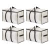 ASFXGCUE Extra Large Clear Closet Storage Bags With Handles, Foldable Organizer Totes For Clothes, Bedding, Pillows And Blankets, For, Garage And Under‑Bed