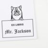 Asian Semi-Longhair Cat Peeking Ex Libris Book Stamp, Duo Hand Mount