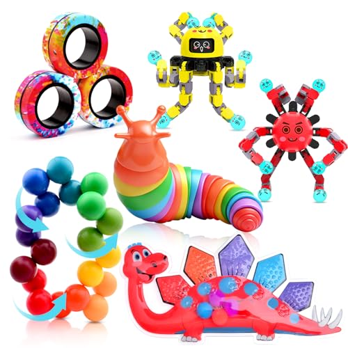 ASIOWELY 6 Pack Fidget Toys Bulk for Kids & Adults,Sensory Travel Must Have,Autism Anxiety Stress Calm Down Must Have,Treasure Classroom School Prizes Birthday Easter Gifts for Kids 5-7-8-12 Year Old