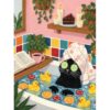 askkqtx Cat Stamped Cross Stitch Kits for Beginners Adults 12x16 Inch