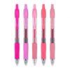 Assorted Pink Gel Pens 0.7mm Fine Point Retractable, 5-Pack