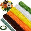 ASTARON 521 Pcs 5 Colors Art Chenille Stems Pipe Cleaners Flower Making Kit