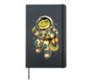 Astronaut Dinosaur T Rex Rocket Astronomy Paleontology Kids Hardcover Journal, Black