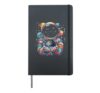Astronaut Holding Earth Planet Space Galaxy Men Women Kids Hardcover Journal, Black