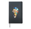Astronaut Planet Ice Cream Cone Space Astronomy Solar System Hardcover Journal, Black